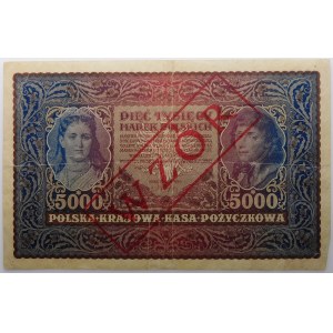 5000 Polish marks 1920 - II Ser. A No 123,456 - MODEL