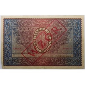 5000 Polish marks 1920 - II Ser. A No 123,456 - MODEL