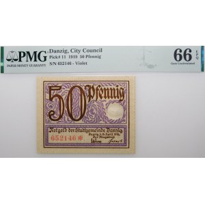50 fenigów 1919 - Gdańsk - fioletowy