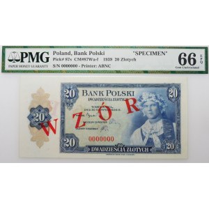 20 złotych 1939 - WZÓR - druk ABNCo