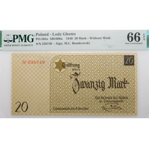 20 marek 1940 - papier bez znaku wodnego - Getto Łódzkie
