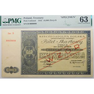 10,000 zloty 1946 MODEL - Revenue Ticket - EMISSION II - RARE.