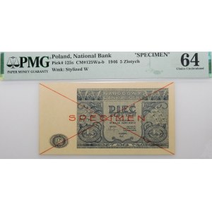 5 zlotých 1946 - SPECIMEN