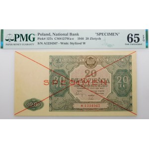 20 gold 1946 - ser. A - SPECIMEN