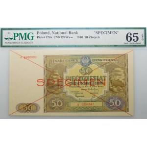 50 zloty 1946 - ser. A - SPECIMEN