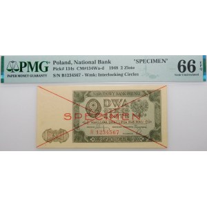 2 złote 1948 - ser. B - SPECIMEN