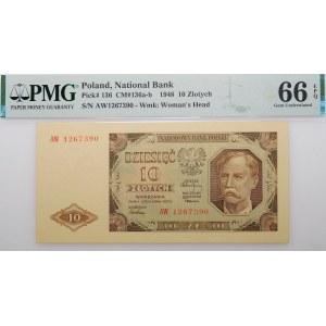 10 złotych 1948 - ser. AW