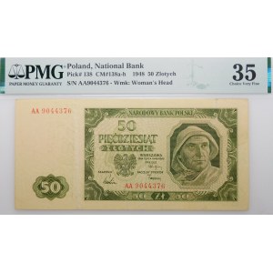 50 zloty 1948 - ser. AA - first two-letter series