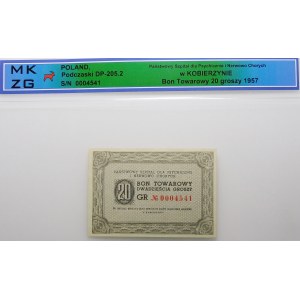 Voucher of 20 pennies 1957 - Psychiatric Hospital in Kobierzyn