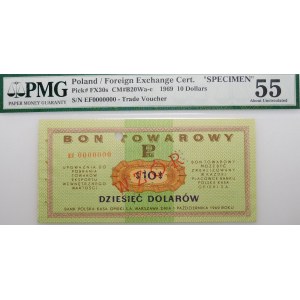 $10 1969 Pewex - ser. Ef - num. zero - MODEL