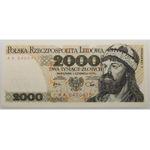 2000 gold 1979 - ser. AA - first two-letter series