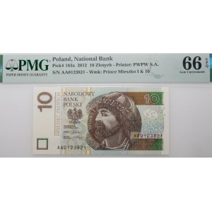 10 złotych 2012 - ser. AA