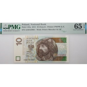 10 złotych 2012 - ser. AA