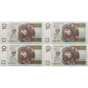 Lot 4 x 10 gold 2012-2016 - ser. AE, BG, BI, BN