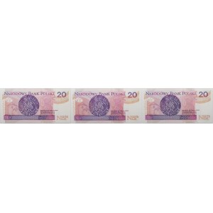 Lot 3 x 20 złotych 2012-2016 - ser. AC, AD, BF