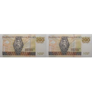Lot 2 x 200 złotych 2015 - ser. AB, AF