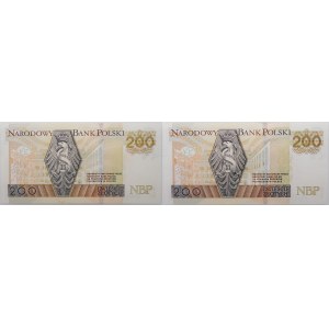 Lot 2 x 200 złotych 2015 - ser. AU, AX