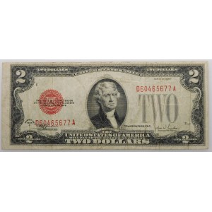 USA - 2 dolary 1928 - red seal - podpisy: Julian-Snyder