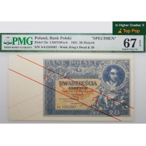 20 zlatých 1932 - ser. AA - MODEL