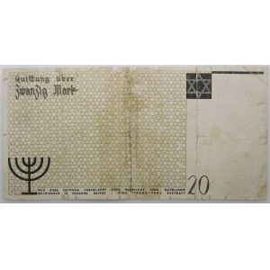 20 marks 1940 Ghetto - no watermark - lowest variety number* - Lodz Ghetto
