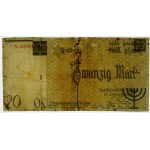 20 marks 1940 Ghetto - no watermark - lowest variety number* - Lodz Ghetto