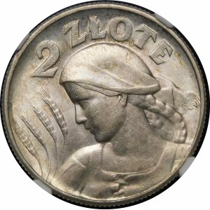 2 złote Kobieta i kłosy 1925 Londyn - kropka