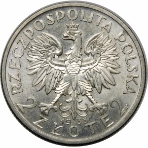 2 zlaté Dámská hlava 1933