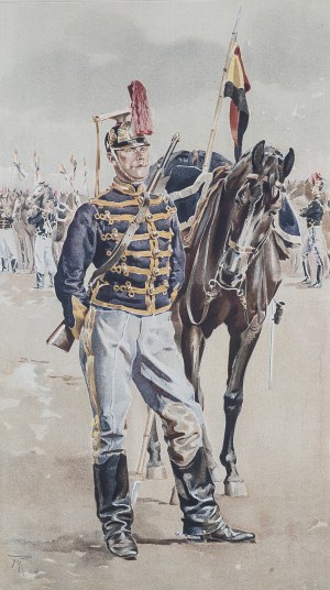 Maurice de VANCORBEI ROMBERG (1862 - 1944), Portret oficera huzarów, ok. 1890 r.