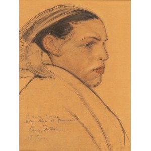 Eugeniusz Zak (1884 Mohylno, Białoruś - 1926 Paryż), Portret młodej Bretonki (Profil de Bretonne), 1906
