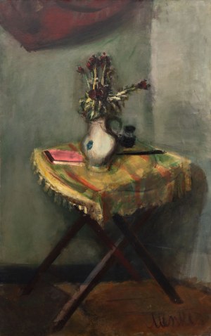 Zygmunt Józef Menkes (1896 Lwów - 1986 Riverdale, USA), Kwiaty na stoliku (