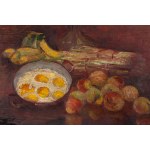 Włodzimierz Terlikowski (1873 Poraj k. Łodzi - 1951 Paryż), Martwa natura z jajkami, szparagami i owocami, 1914