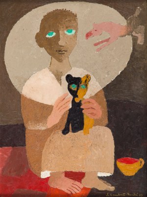 Jean Lambert-Rucki (1888 Kraków - 1967 Paryż), Dziecko z kotem, 1939