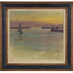 OSWALD GRILL (Vienna 1878 - 1964 Vienna), Sailers at Sunset