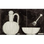 JOSEF HOFFMANN (Pirnitz 1870 - 1956 Vienna), Flagon, Bowl and Fork