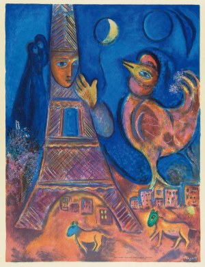AFTER MARC CHAGALL (Peskowatik bei Witebsk 1887 - 1985 Saint-Paul-de-Vence), Bonjour Paris, 1939