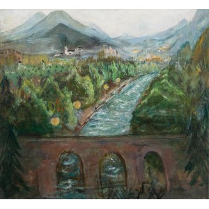 MARIE-LOUISE MOTESICZKY (Vienna 1906 - 1996 London), Landscape with Aqueduct