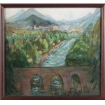 MARIE-LOUISE MOTESICZKY (Vienna 1906 - 1996 London), Landscape with Aqueduct