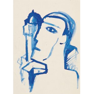 CARRY HAUSER (Vienna 1895 - 1985 Rekawinkel), Blue head