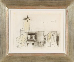 LYONEL FEININGER (New York 1871 - 1956 New York), City with Church Tower, 1954
