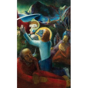KÜNSTLER UNBEKANNT Jesus at Mount of Olives, 1933, oil/canvas, 184 x 114,5 cm