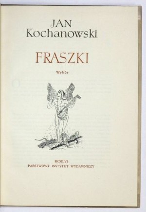 KOCHANOWSKI Jan - Fraszki. Ilustr. Maja Berezowska