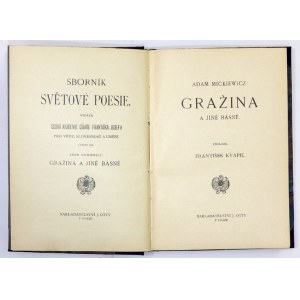 MICKIEWICZ Adam - Grażyna w języku czeskim. 1911