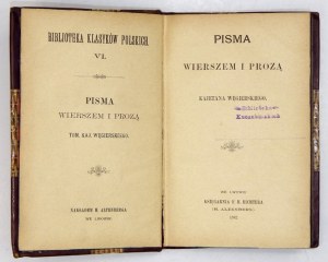 WĘGIERSKI T. K. – Pisma wierszem i prozą. Lwów 1882 - półskórek