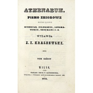 ATHENAEUM. Pismo zbiorowe ...Wilno. R. 1843, t. 6