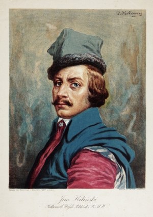 JAN Kiliński. Portret w barwnej litografii form. 31,8x24 na ark. 43x33 cm.