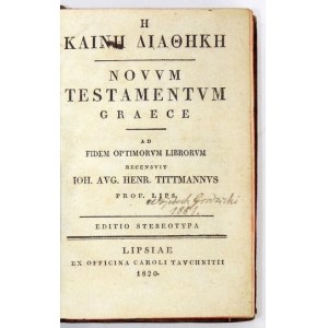 NOVVM Testamentvm Graece 1820