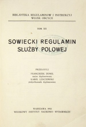 SOWIECKI regulamin służby polowej. 1932