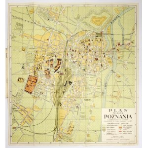 [POZNAŃ]. Plan miasta Poznania z uwzględnieniem terenów Powszechnej Wystawy Krajowej w r. 1929. Plan barwny 61,...