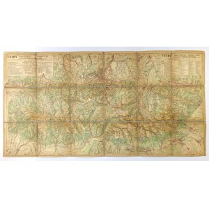 [TATRY]. Tatry. Mapa turystyczna. Mapa barwna form. 54x103 cm na ark. 56x106,5 cm.