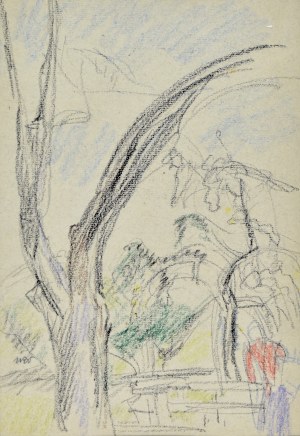 Wojciech WEISS (1875-1950), Drzewo w ogrodzie w Kalwarii